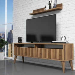 Mueble TV con estante Best nogal Practica Hogar