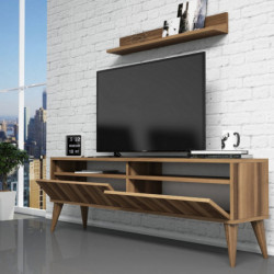 Mueble TV con estante Best nogal Practica Hogar