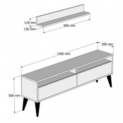 Mueble TV con estante Best nogal Practica Hogar