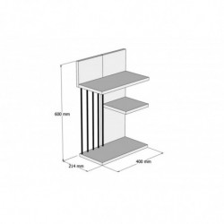 Estante de pared Nezma nogal blanco Practica Hogar