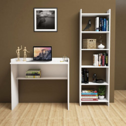 Escritorio con estantería Karma blanco Practica Hogar
