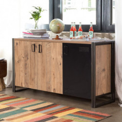 Conjunto de muebles de salón Cosmo -TKM.14 pino atlántico negro Practica Hogar