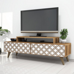 Mueble TV City blanco nogal Practica Hogar