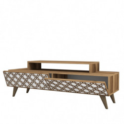 Mueble TV City blanco nogal Practica Hogar