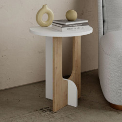 Mesa auxiliar Luna roble blanco Practica Hogar