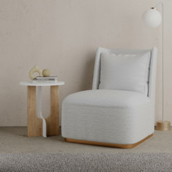 Mesa auxiliar Luna roble blanco Practica Hogar