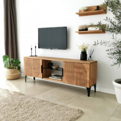 Mueble TV con estante Lidya roble Practica Hogar