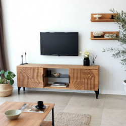 Mueble TV con estante Lidya roble Practica Hogar
