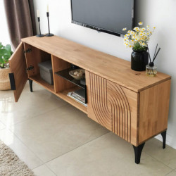 Mueble TV con estante Lidya roble Practica Hogar