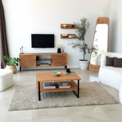 Mueble TV con estante Lidya roble Practica Hogar