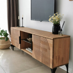 Mueble TV con estante Lidya roble Practica Hogar