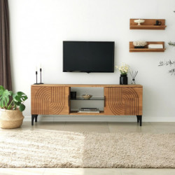 Mueble TV con estante Lidya roble Practica Hogar