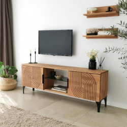 Mueble TV con estante Lidya roble Practica Hogar