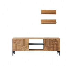 Mueble TV con estante Lidya roble Practica Hogar