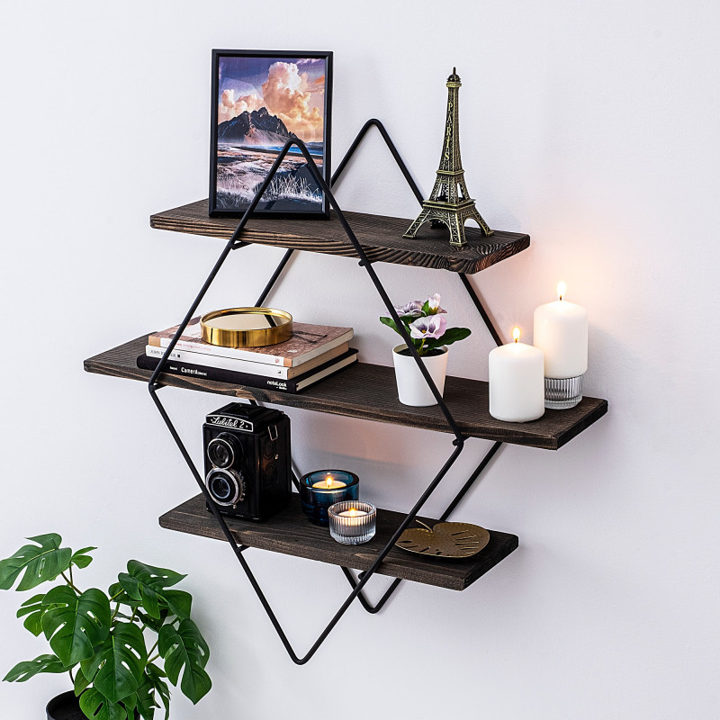 Estante de pared Erysimum nogal negro Practica Hogar Estante de pared Erysimum nogal negro Practica Hogar