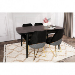 Mesa de comedor extensible inci 1143 negro Practica Hogar
