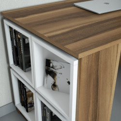 Escritorio de estudio Box blanco nogal Practica Hogar