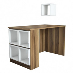 Escritorio de estudio Box blanco nogal Practica Hogar