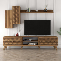 Mueble TV con estante Class S nogal Practica Hogar