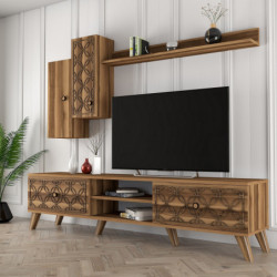 Mueble TV con estante Class S nogal Practica Hogar