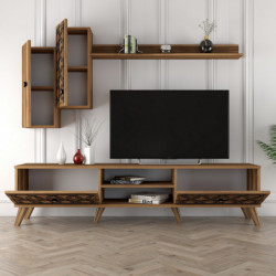 Mueble TV con estante Class S nogal Practica Hogar
