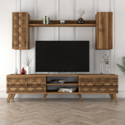 Mueble TV con estante Class S nogal Practica Hogar