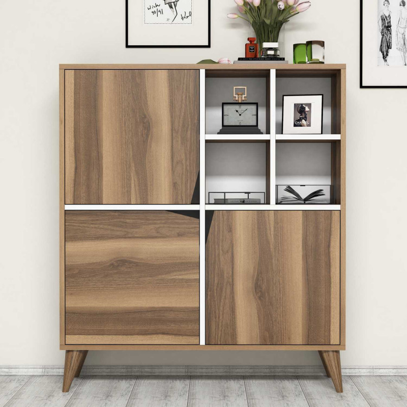 Mueble auxiliar Pulse blanco nogal Practica Hogar Mueble auxiliar Pulse blanco nogal Practica Hogar