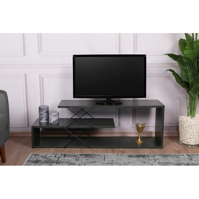 Mueble TV Zigzag antracita Practica Hogar Mueble TV Zigzag antracita Practica Hogar