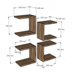 Estante de pared Base roble zafiro Practica Hogar