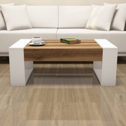 Mesa de centro Venüs blanco nogal Practica Hogar