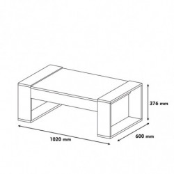 Mesa de centro Venüs blanco nogal Practica Hogar