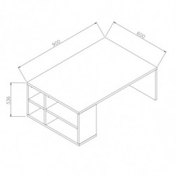 Mesa de centro Defne blanco madera natural Practica Hogar