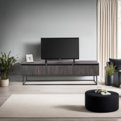 Mueble TV Kordon 180 negro marrón oscuro Practica Hogar