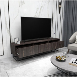 Mueble TV Kordon 180 negro marrón oscuro Practica Hogar