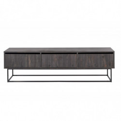 Mueble TV Kordon 180 negro marrón oscuro Practica Hogar