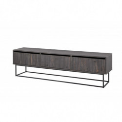 Mueble TV Kordon 180 negro marrón oscuro Practica Hogar