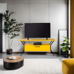 Mueble TV Tarz negro amarillo Practica Hogar
