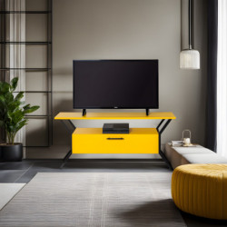 Mueble TV Tarz negro amarillo Practica Hogar