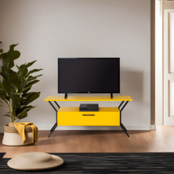 Mueble TV Tarz negro amarillo Practica Hogar