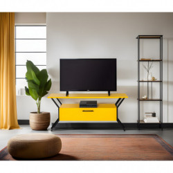 Mueble TV Tarz negro amarillo Practica Hogar
