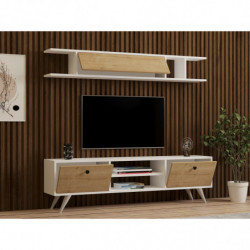 Mueble TV con estante italo pino blanco Practica Hogar