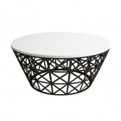 Mesa de centro Stil Metal Ferforje blanco negro Practica Hogar