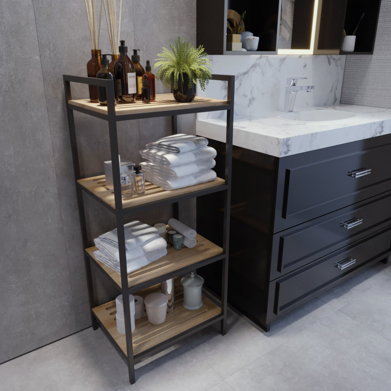 Mueble de baño Stralsund L2039 roble negro Practica Hogar Mueble de baño Stralsund L2039 roble negro Practica Hogar
