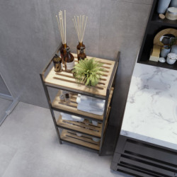 Mueble de baño Stralsund L2039 roble negro Practica Hogar