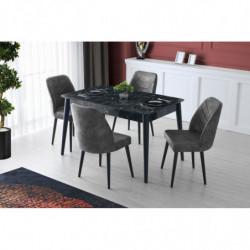 Mesa de comedor extensible Lotus-1121 antracita Practica Hogar
