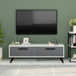 Mueble TV Melisa Blanco Antracita Practica Hogar