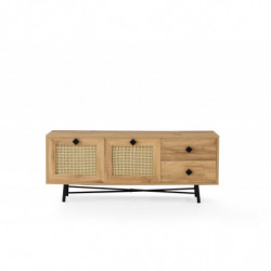 Mueble TV Hapsiyas 140 roble negro Practica Hogar