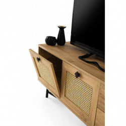 Mueble TV Hapsiyas 140 roble negro Practica Hogar