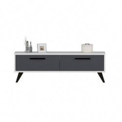 Mueble TV Melisa Blanco Antracita Practica Hogar