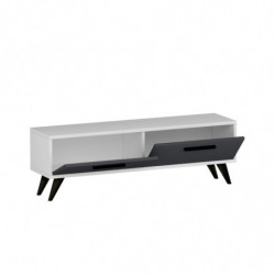 Mueble TV Melisa Blanco Antracita Practica Hogar
